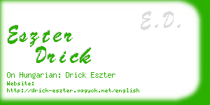 eszter drick business card